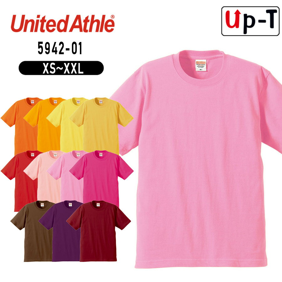 樂天商城 - 【最大250円OFFクーポン配布中】6.2オンス プレミアム Tシャツ メンズ 暖色系 5942-01 ユナイテッドアスレ クルーネック 無地 アパレル