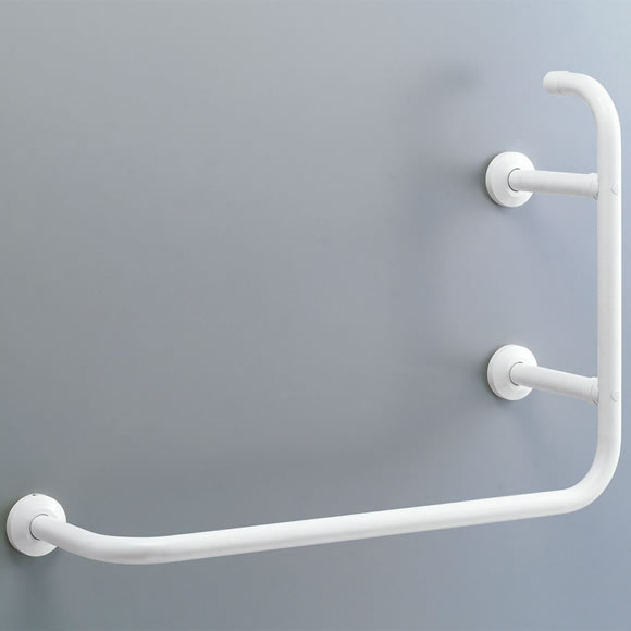 INAX LIXIL・リクシル 各種施設用固定式手すり【KF-927AER80J】 600×800mm 多用途用手すり(L型) 樹脂被覆タイプ 右仕様