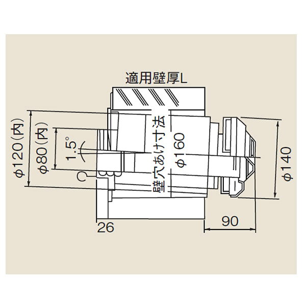 リンナイ φ120×φ80給排気部材 FF 2重管用 【FFT-4B-300】給排気トップ(直排専用)(21-6208)【FFT4B300】 給湯器