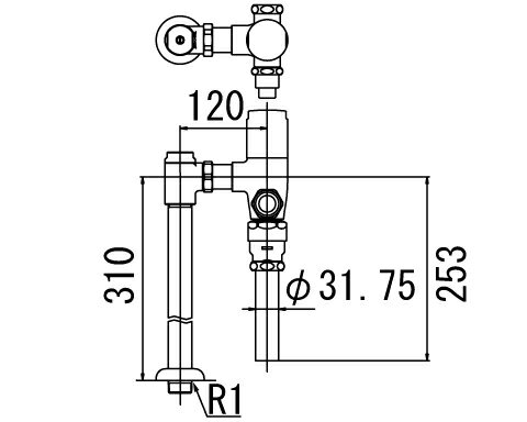 INAX トイレ フラッシュバルブ【CF-T610BP】 一般地用 洗浄水量6-8L便器用(定流量弁付フラッシュバルブ) 中水用【CFT610BP】 INAX・イナックス・LIXIL・リクシル