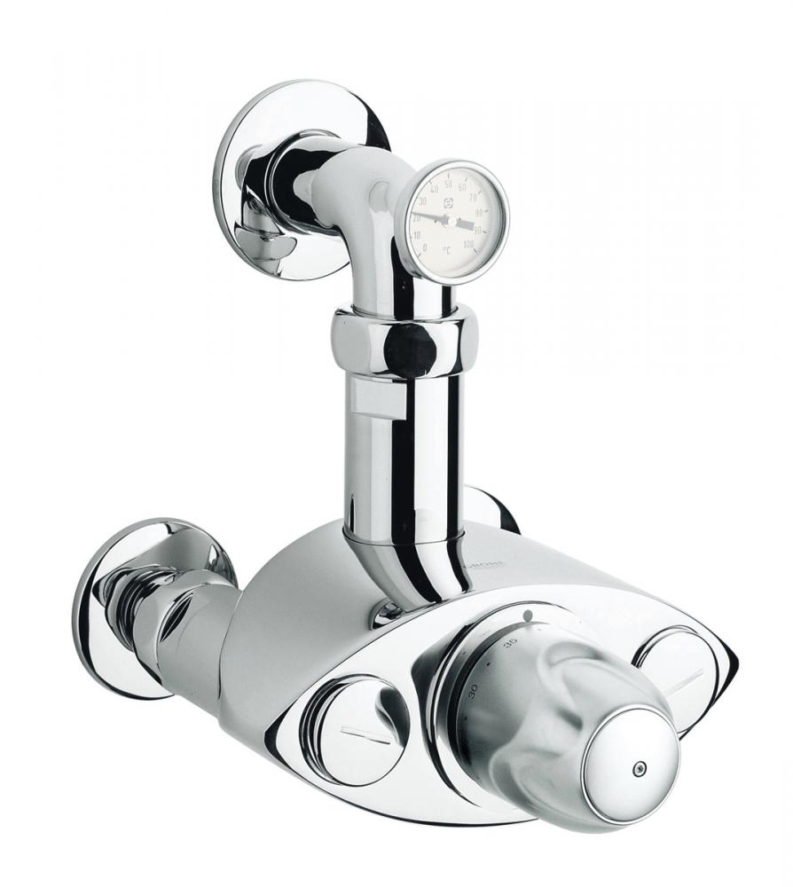 【直送商品】GROHE[グローエ] 【JP241400+JP691100+JP691900】 大型サーモスタット混合栓 1” 壁取付 温度計仕様 グローサーモXL