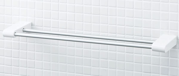 INAX/イナックス/LIXIL/リクシル【KF-AA71WD】　2段式タオル掛け/タオルハンガー［400mm］　樹脂アクセ..