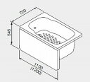 ■対応機種　バスイング　FRP製浅型浴槽　追いだき循環口あり／水栓用穴無し　浴槽カラーは【STW】スマートホワイトのみ図は左排水（L）タイプです。【0901329】