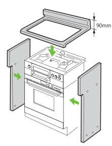 リンナイ　システムアップ 自立ユニット 後板固定タイプ　奥行550mm対応【UKR-U603】【47-9954】