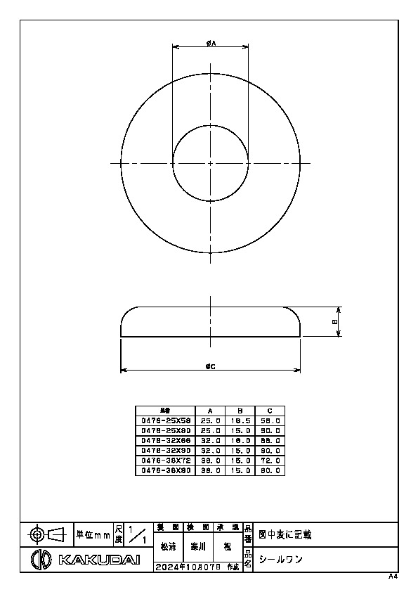 カクダイ 水栓材料 排水管シールワン【0478-32X66】