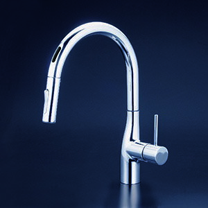 KVK 寒冷地用 シングルシャワー付混合栓(センサー付)　電池 【KM6071ZDEC】