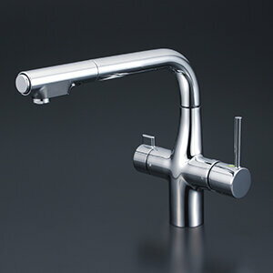 KVK 浄水器付シングルレバー式シャワー付混合栓（Eレバー）【KM6121SCEC】