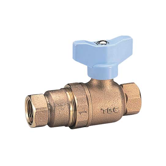 タブチ TBC TABUCHI 【25800030】 両メネジボール止水 緩衝逆止 封入圧緩衝形逆止弁付ボール止水栓青色ツマミハンドル式 両メネジ 品番：25 BGJBR
