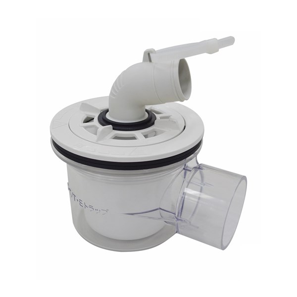 テクノテック[TECHNOTECH] 排水トラップ 【SNT-SWA-W2】横型・透明 防水パン用泡逆流防止機構付トラップ 横引排水口 ニューホワイト【メーカー直送のみ・代引き不可・NP後払い不可】[簡単設置 引っ越し 新生活]