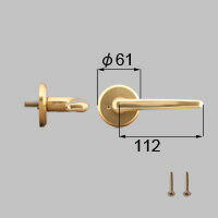 LIXIL リクシル トステム 浴室ドアEX-A把手(左)【商品コード:J3N1109 内容物:本体(内外)×1、取付ネジ×1、取説 ゴールド 】