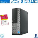 DELL OptiPlex SFF おまかせ 第4世代 Core i7 メモリ:8GB 新品SSD:240GB デスクトップパソコン USB3.0 DVD-ROM Office付 デスクトップ 中古パソコン Windows 11 搭載 Windows 10