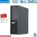 【5/9 20時～ポイント合計最大35倍！】Lenovo ThinkStation P300 SFF 第4世代 Xeon メモリ:16GB 新品SSD:240GB デスクトップパソコン DVD-ROM Office付 Windows11 | 中古 パソコン グラボ 搭載 NVIDIA Quadro K620 デスクトップ