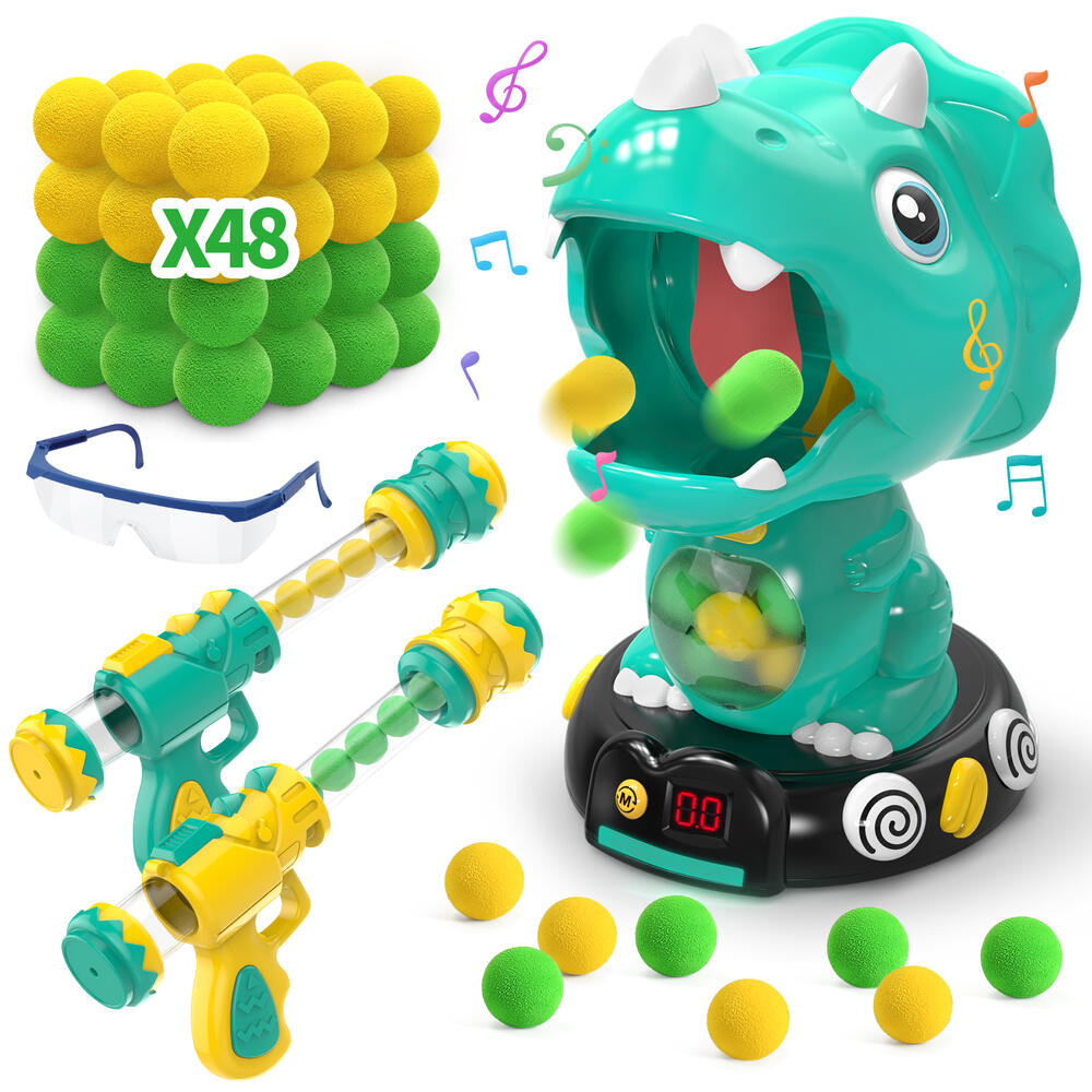 ★15%オフ+ポイント5倍★12/4 20時～★ シューティング 恐竜おもちゃ 動く 的あて ポッパーガン 電子ターゲット 男の子 おもちゃ 移動射撃ターゲット 室内遊び 効果音 スポンジ弾 スポーツトイ 誕生日 プレゼント