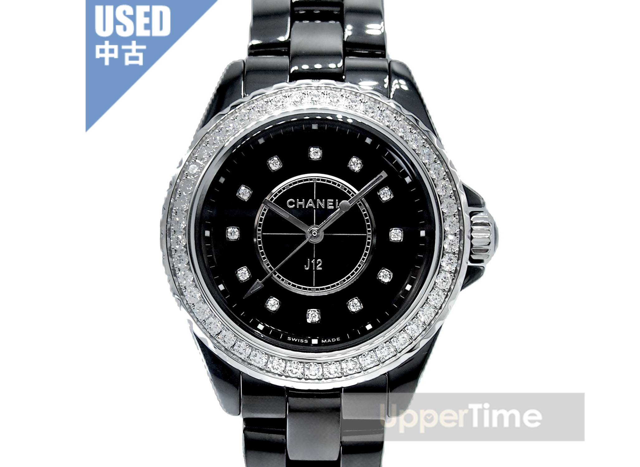 シャネル　CHANEL　J12 33mm　Ref.H6419　腕時計　レディース　ブラックセラミック　クォーツ　12P・ベゼルダイヤ　2024年式　 送料無料　名古屋実店舗販売