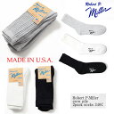 Robert P.MILLER(ロベルト・ピー・ミラー)U.S.A. 2P Crew length socks 25-28cm 靴下 アメリカ製 ソックス 2P...