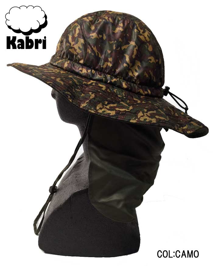 KABRI/カブリ★アウトドアジェットハット サンシェード付 男女兼用 UNISEX HAT 迷彩 カモフラージュ 帽子 撥水 紫外線対策 UVCUT 日焼け防止 海水浴 プール 撥水加工 JETハット kabrihatcap kb5f-jetht/summersale通販格安セール情報 楽天 通販