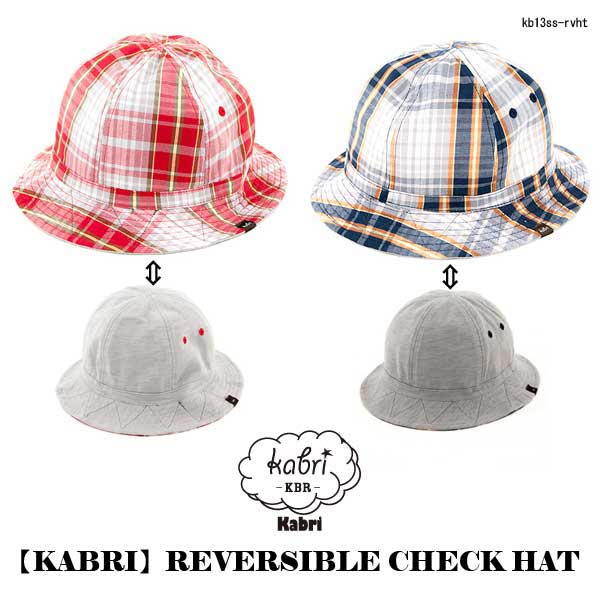 バケットハットHAT チェック リバーシブルハット 男女兼用 フェス アウトドア シャンブレー チェック KB13SS-RVHT/ summersale/ポイント消化 在庫処分