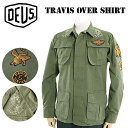 DEUS EX MACHINA［デウスエクスマキナ］TRAVIS OVER SHIRT シャツジャケット/TRAVIS OVERSHIRT/DMP65876/アウター メンズ シャツ ミリタリー 刺繍 ワッペン バイカー サーフィン/在庫処分