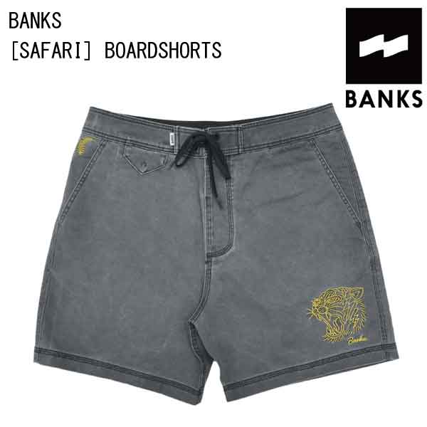 BANKS ＜バンクス＞BOARDSHORT「SAFARI」ボードショーツ COLOR:DIRTY BLACK /男性用 メンズ 水陸両用 ストレッチ ショーツ サーフトランクス 短パン サーフィン 海水浴 /BS0117 rashguard 28/32/34/36inc【USA直輸入モデル】