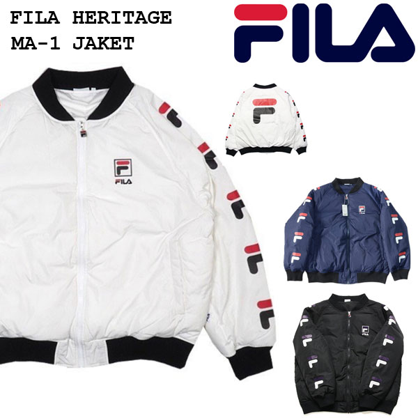 FILA フィラ FILA HERITAGE ヘリテージ MA-1 ボンバージャケット 中綿 バックビッグロゴ FM9508 メンズ レディース MA1 ジャケット ブルゾン M/L/XL/在庫処分