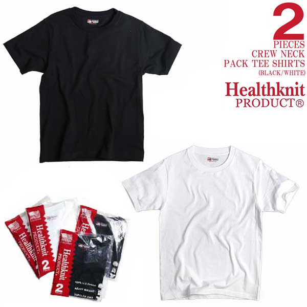 HEALTHKNIT 2P CREWNECK PACK TEE USA COTTON100％ LG-201ヘルスニット 2枚SET パックTシャツ メンズ シンプル 半袖 アメカジ USA6.5ozコットン使用/BITTER