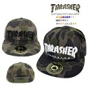 THRASHER スラッシャー SNAPBACK CAP CAMO柄 迷彩 メッシュ キャップ MAG LOGO 刺繍/フラットバイザー ストレッチ スナップバック メンズ レディース/16TH-C71 日焼け止め防止 帽子 スケボー スケートボード