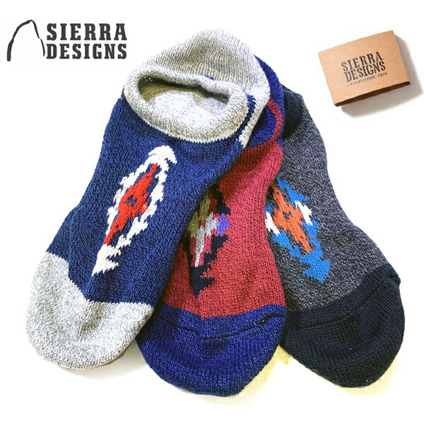 楽天アウトドア＆ストリート Upplusシェラデザインズ 靴下 sierra designs set socks インステップ ソックス 3足セット （131-1012） ナバホ 3P メンズ カラフル 滑り止め機能 ローゲージ編み アンクル スニーカー フットウェア アメカジ アウトドア 25-27cm