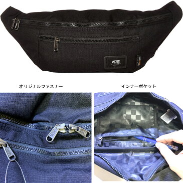 VANS (バンズ) ボディバッグ WARD CROSSBODY PACK/ブラック(VN0A2ZXX6ZC) ヴァンズ ウエストバッグ リップストップ コーデュラーナイロン CORDURA RIPSTOP スケボー サーフィン