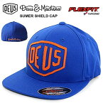 DEUS EX MACHINA ( デウス エクス マキナ ) SUMMER SHIELD CAP(サマーシールドキャップ) FLEXFIT BLUE(ブルー青色) DMS57535 ストレッチ サーフィン バイカー