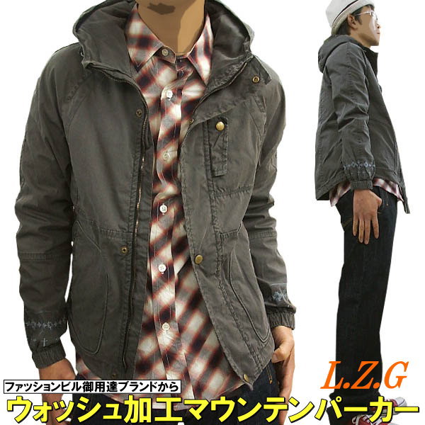 Rakuten - 【送料無料】【ポイント10倍】モッズコート マウンテンパーカー ウォッシュ加工 袖シシュウ入り ジャケット L.Z.G【あす楽対応】【あす楽_土曜営業】【あす楽_日曜営業】