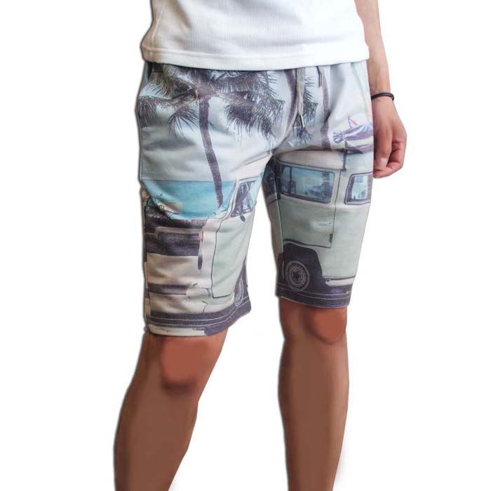【ポイント10倍】ショートパンツ ビーチ サーフ 転写プリント カットソー イージー 写真プリント シャーリング EVOLUTION【あす楽対応】【あす楽_土曜営業】【あす楽_日曜営業】
