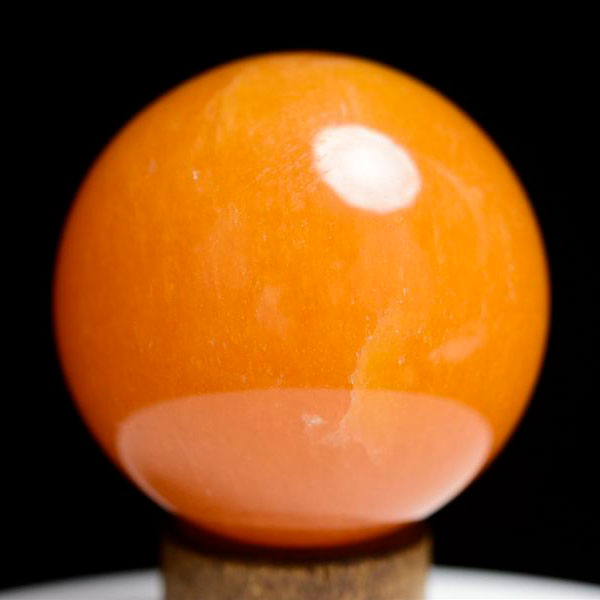  現物撮影  オレンジカルサイト 丸玉 スフィア 置物 メキシコ産  約74.3m...