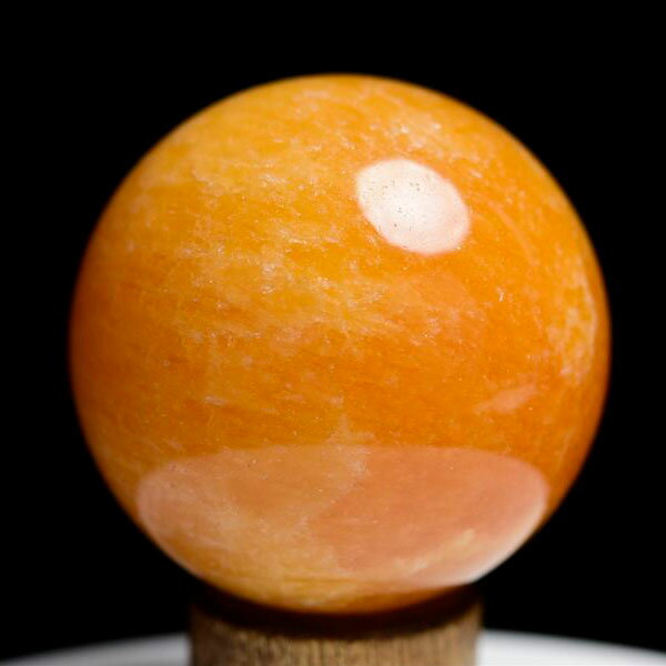  現物撮影  オレンジカルサイト 丸玉 スフィア 置物 メキシコ産  約74.2m...