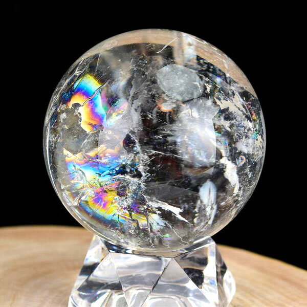 レインボー水晶 丸玉 スフィア アイリスクォーツ 天然水晶  現物画像 約5...