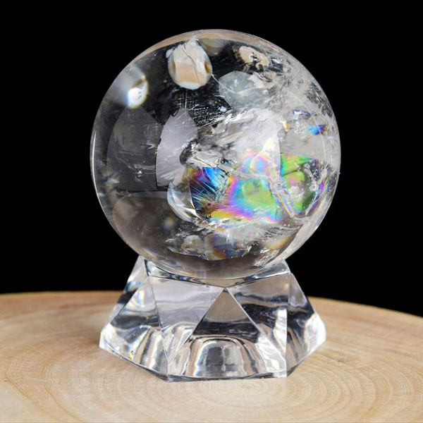 レインボー水晶 丸玉 スフィア アイリスクォーツ 天然水晶  現物画像 約4...