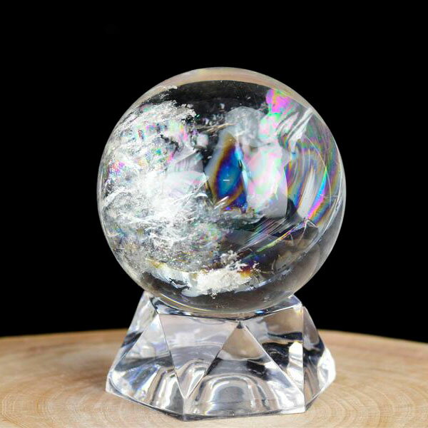 レインボー水晶 丸玉 スフィア アイリスクォーツ 天然水晶  現物画像 約4...