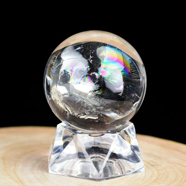 レインボー水晶 丸玉 スフィア アイリスクォーツ 天然水晶  現物画像 約4...