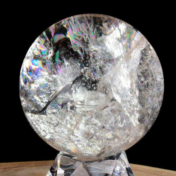 レインボー水晶 丸玉 スフィア アイリスクォーツ 天然水晶  現物画像 約6...