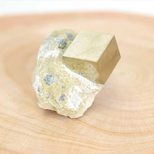 母岩付き パイライト 結晶 キュービックパイライト 原石【スペイン・ナバフン産】【約36.6g】｜黄鉄鉱｜天然石｜パワーストーン｜結晶｜スペイン産｜パイライト｜キューブ| ■39ショップ■