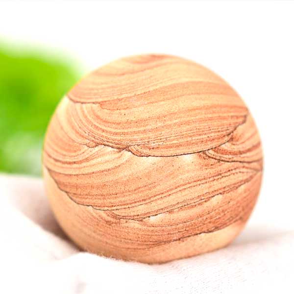 Rakuten - サンドストーン ナバホストーン 丸玉 スフィア 置物 台座付アメリカ・アリゾナ州産 【約52.8mm珠】砂岩｜ナバホストーン｜サンドストーン｜ユタ｜モニュメントバレー｜天然石 ■39ショップ■