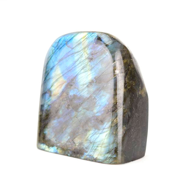 ラブラドライト フリーフォーム 磨き石 置物 マダガスカル産  約850g 曹...