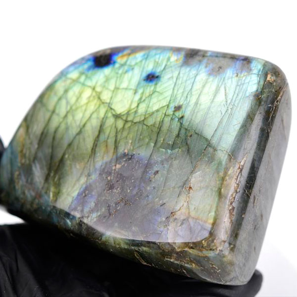 ラブラドライト フリーフォーム 磨き石 置物 マダガスカル産  約758g 曹...