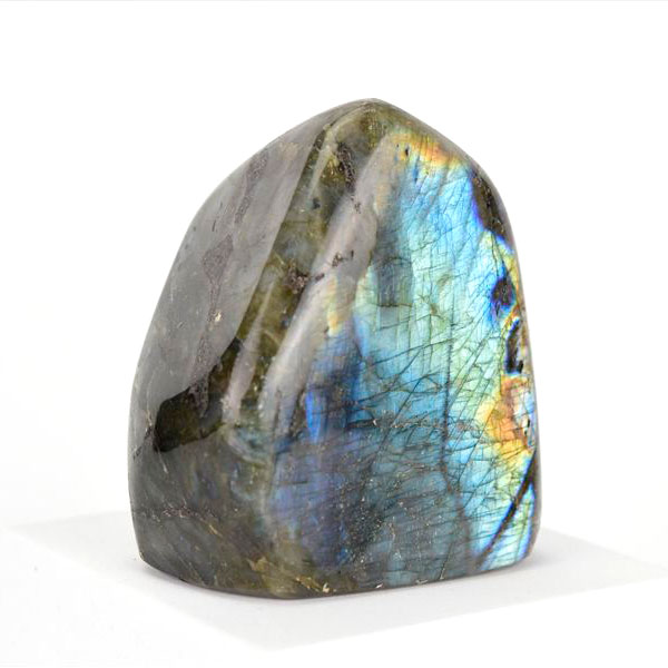 ラブラドライト フリーフォーム 磨き石 置物 マダガスカル産  約697g 曹...