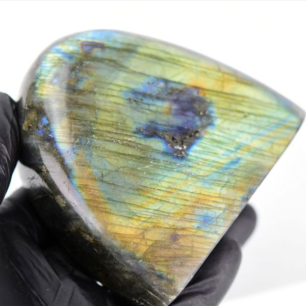 ラブラドライト フリーフォーム 磨き石 置物 マダガスカル産  約713.5g ...