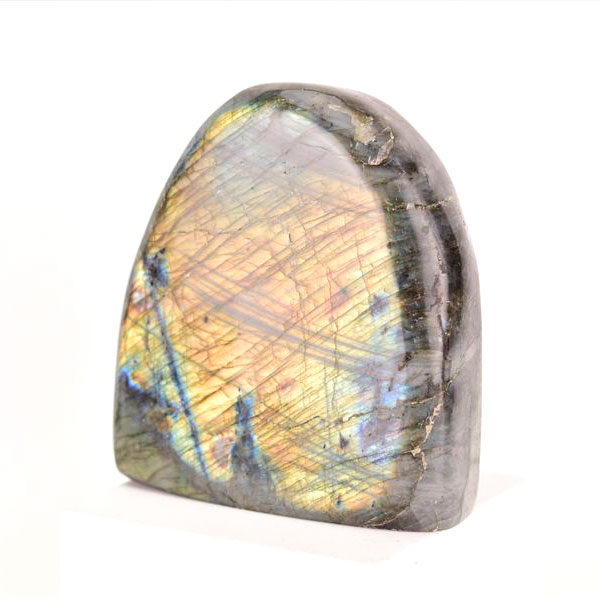 ラブラドライト フリーフォーム 磨き石 置物 マダガスカル産  約995g 曹...