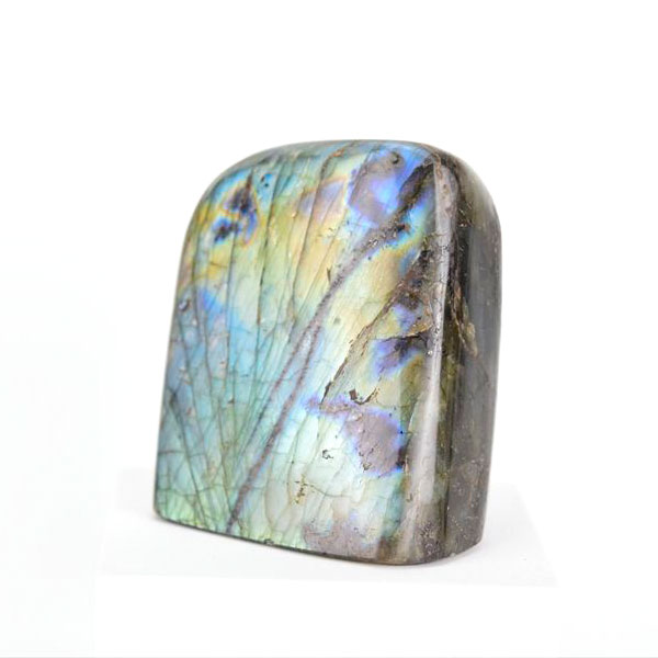 ラブラドライト フリーフォーム 磨き石 置物 マダガスカル産  約639g 曹...