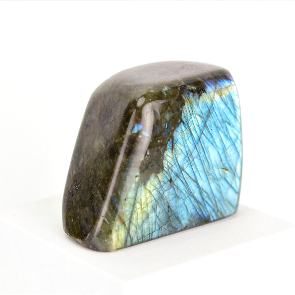 ラブラドライト フリーフォーム 磨き石 置物 マダガスカル産  約534g 曹...