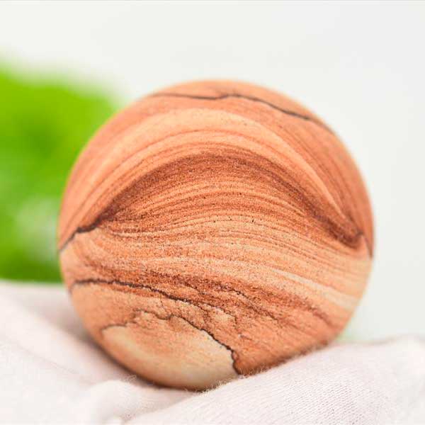 Rakuten - サンドストーン ナバホストーン 丸玉 スフィア 置物 台座付アメリカ・アリゾナ州産 【約57mm珠】砂岩｜ナバホストーン｜サンドストーン｜ユタ｜モニュメントバレー｜天然石 ■39ショップ■