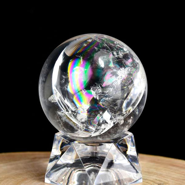 レインボー水晶 丸玉 スフィア アイリスクォーツ 天然水晶  現物画像 約4...