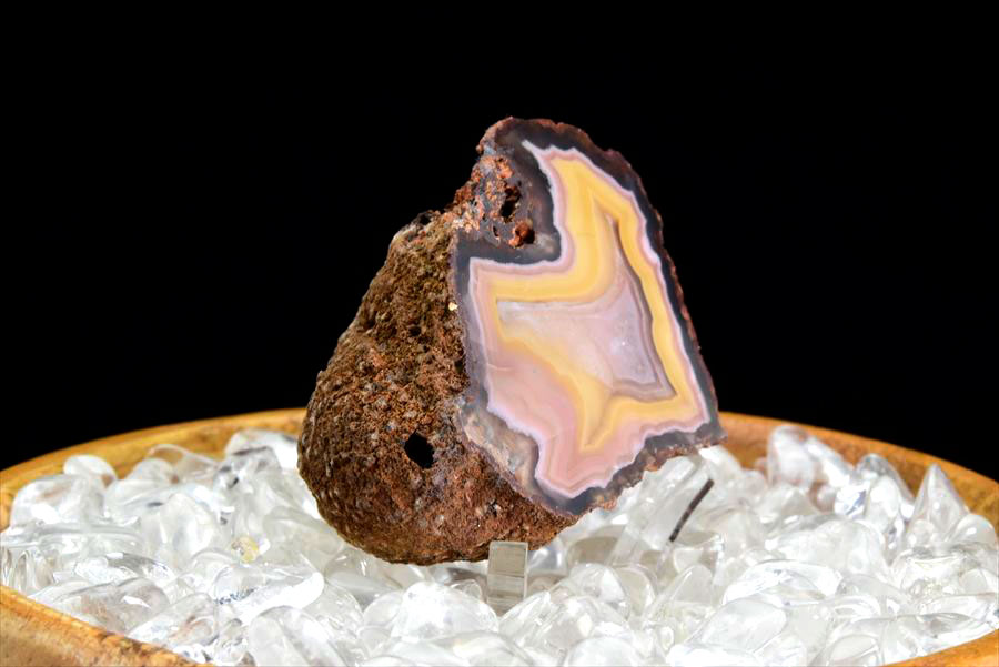 Coyamito Agate コヤミトアゲート 瑪瑙 原石 ◆メキシコ・コヤミト産◆ 約44g メノウ｜コヤミト｜アゲート｜瑪瑙｜ノジュール｜ハーフカット｜スライス｜原石｜鉱物｜標本｜天然石｜パワーストーン｜浄化｜■39ショップ■